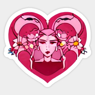 Anime Heart Portrait  (Valentines Special) Sticker